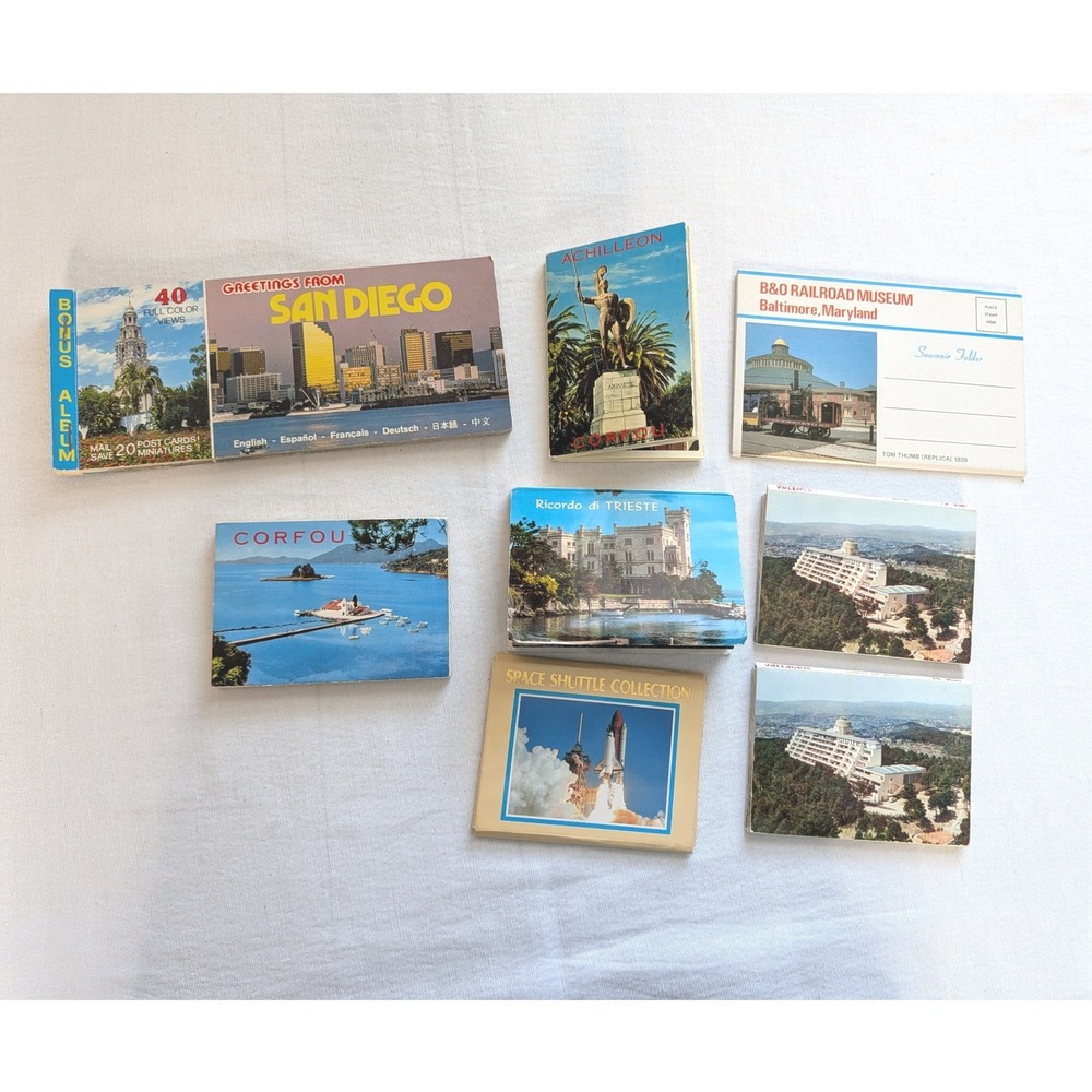 Vintage Souvenir Postcard Folder Collection Mixed Lot Craft Multi Good Travel